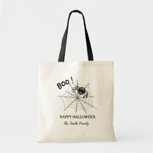 Bolsa Tote Nome da Família de Halloween Personalizado Preto P