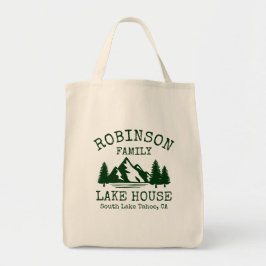 Bolsa Tote Nome da família Lago House Forest Silhouette