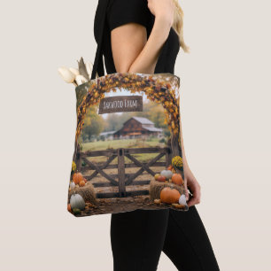 Bolsa Tote Nome da Fazenda de Outono no Portão