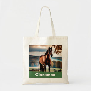 Bolsa Tote Nome da Foto do Seu Cavalo