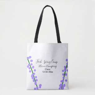 Bolsa Tote Nome data si flores de lavanda de camping fresco d
