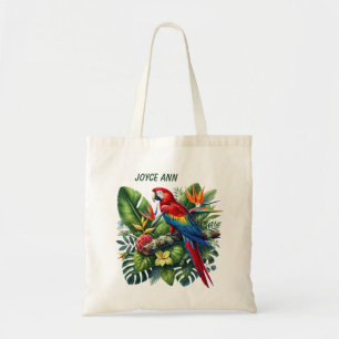 Bolsa Tote Nome de adição de ave tropical