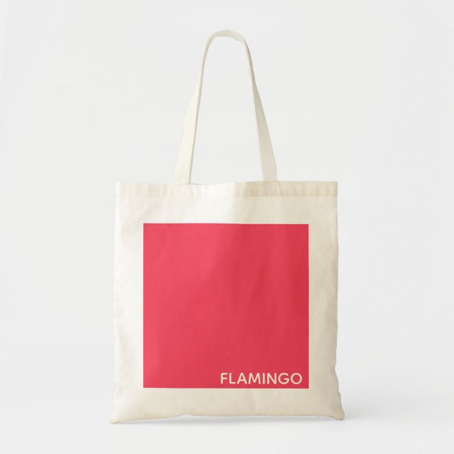 Bolsa Tote Nome de cor rosa Flamingo (Frente)