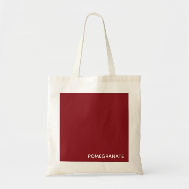 Bolsa Tote Nome de cor vermelha do romã (Frente)