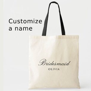 Bolsa Tote Nome de Dama de Honra com Letra Personalizada Simp