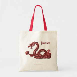 Bolsa Tote Nome de Dragão Chinês Personalizado Design de Fant