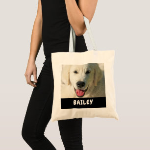 Bolsa Tote Nome de Foto de Pet Cute