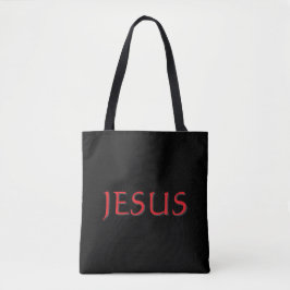 Bolsa Tote Nome de Jesus Preto e Vermelho