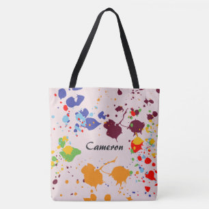 Bolsa Tote Nome de pintura - Placas coloridas