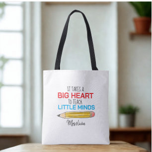Bolsa Tote Nome de Professores Personalizados Modernos Com Ci