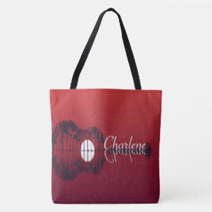 Bolsa Tote Nome de Reflexão da Cobra de Violão