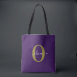 Bolsa Tote Nome de Script Monograma Personalizado Branco Puro<br><div class="desc">Este elegante monograma e na moda pode ser dado como presente para um aniversário, casamento, chá de panela, aniversário, Dia de as mães ou qualquer ocasião. Pode ser personalizado com o nome e a inicial da pessoa. Você pode alterar a fonte, a cor da fonte, o tamanho da fonte e...</div>