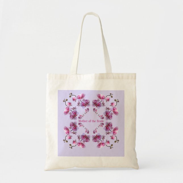 Bolsa Tote Nome de Texto Personalizado do Lavanda Orchids Bol (Frente)