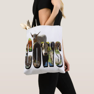 Bolsa Tote Nome de vacas Logotipo de imagem com vacas,