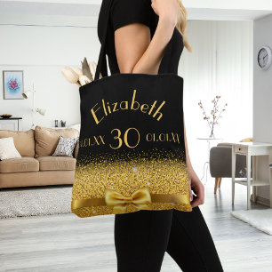 Bolsa Tote nome do arco ouro preto aniversário de 30 anos