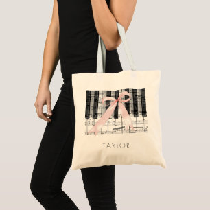 Bolsa Tote nome do arco rosa piano