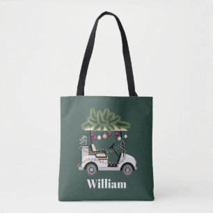 Bolsa Tote Nome do Carrinho Personalizado Bolas de Golfe Nata