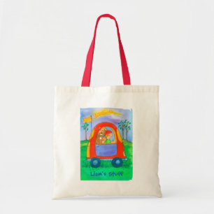 Bolsa Tote Nome do costume do carro do cão do menino