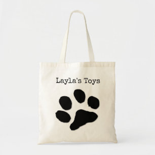 Bolsa Tote nome do impressão da pata/brinquedos dos animais