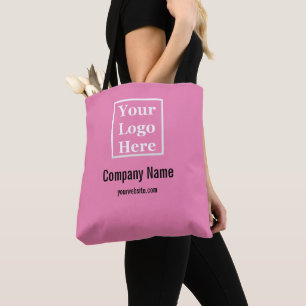 Bolsa Tote Nome do logotipo comercial Modelo do site rosa e p