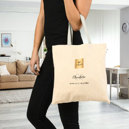 Bolsa Tote Nome do logotipo da empresa monograma
