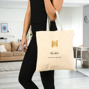 Bolsa Tote Nome do logotipo da empresa monograma