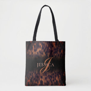 Bolsa Tote Nome do Monograma de Impressão em Animais Padrão
