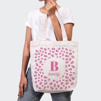 Nome do Monograma Moderno Rosa Bag Toto Inicial