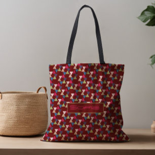 Bolsa Tote Nome do padrão do triângulo abstrato