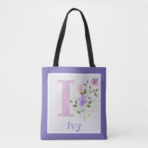 Bolsa Tote Nome do primeiro e mais Ivy com Flores