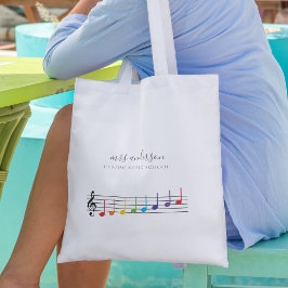 Bolsa Tote Nome do professor da Escola de Música Personalizad