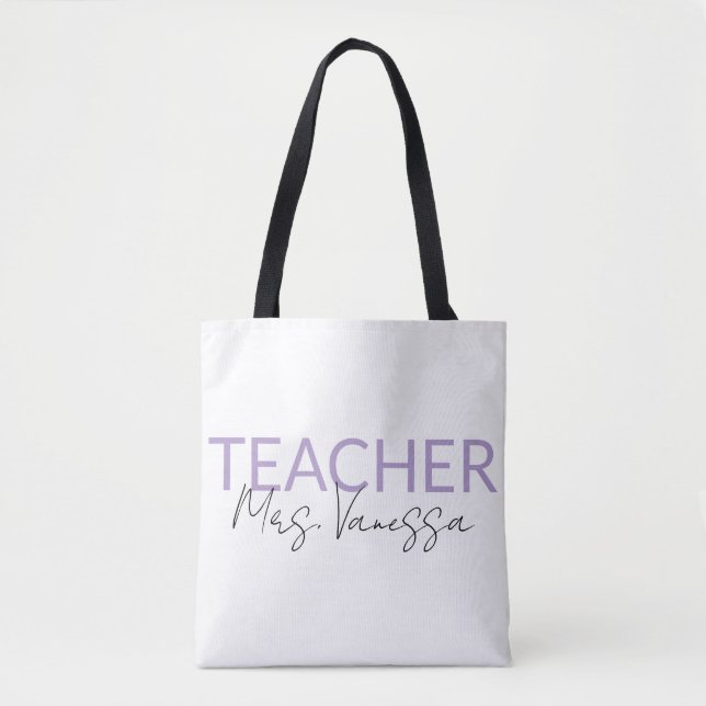 Bolsa Tote Nome do Professor Personalizada, Ensino (Frente)