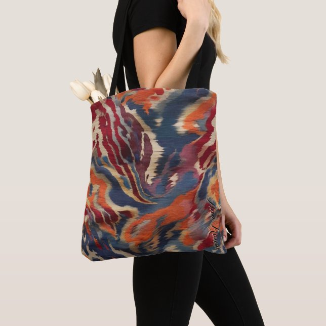 Bolsa Tote Nome do Script Ikat Elegance Terthy Tones Boho-chi (Close Up)
