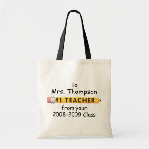 Bolsa Tote Nome e data feitos sob encomenda do professor do