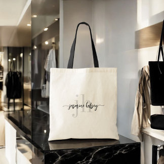 Bolsa Tote Nome e Iniciais de Tendências Simples