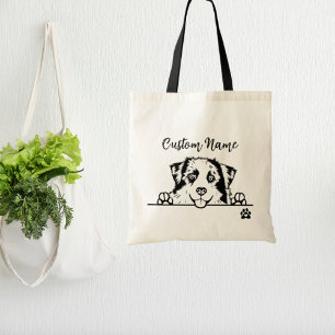 Bolsa Tote Nome editável Aussie Tote Bag   cão australiano