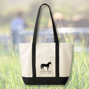 Bolsa Tote Nome equestre personalizado do costume da