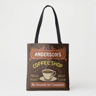 Bolsa Tote Nome feito sob encomenda dos feijões   do café d