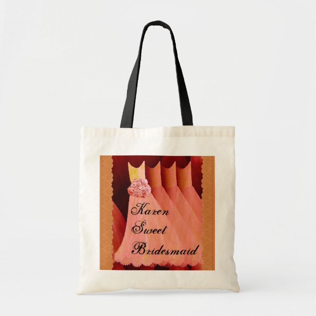 Bolsa Tote Nome feito sob encomenda e vestidos da dama de (Frente)