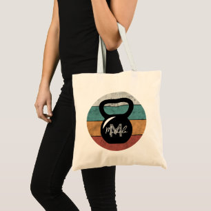 Bolsa Tote Nome inicial do monograma personalizado da Vintage