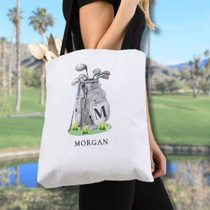 Bolsa Tote Nome inicial personalizado Monograma Golf
