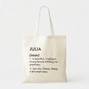 Bolsa Tote Nome Julia, Nome editável, Nome personalizado