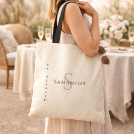 Bolsa Tote Nome Minimalista da Bridesmaid e Saco de Tota Inic
