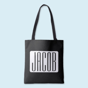 Bolsa Tote Nome moderno ou nome de marca editável para negóci