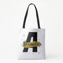 Nome Monograma Personalizado Preto e Dourado