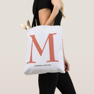 Bolsa Tote Nome Monograma Terracota Elegante