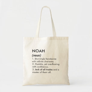 Bolsa Tote Nome Noah, Nome editável, Nome personalizado