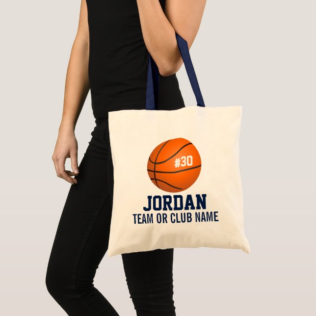 Bolsa Tote Nome, número, equipe do jogador de basquete person (Frente (produto))