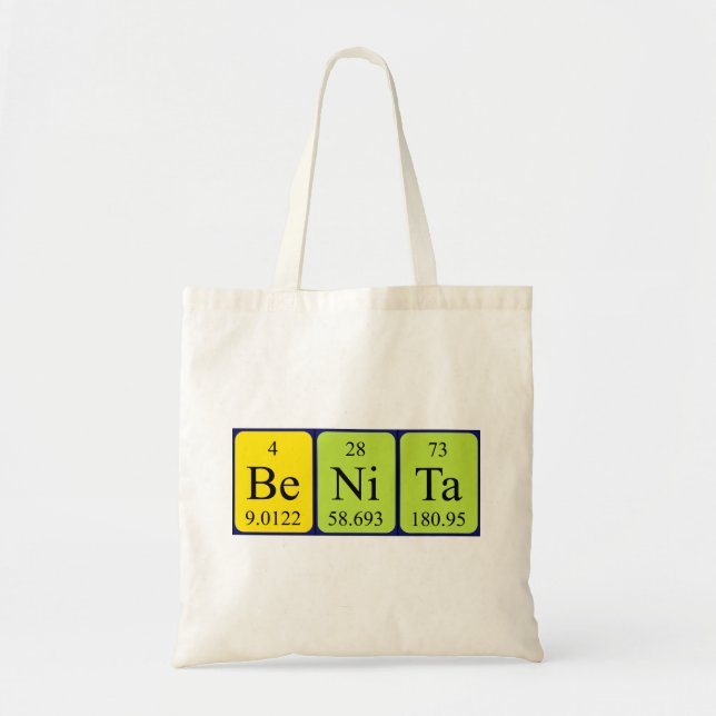 Bolsa Tote Nome periódico da mesa Benita tote bag (Frente)