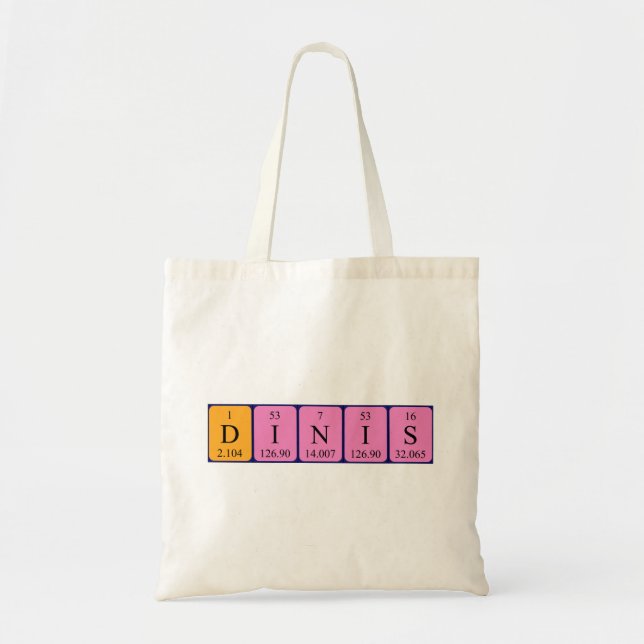 Bolsa Tote Nome periódico da mesa Dinis tote saco (Frente)